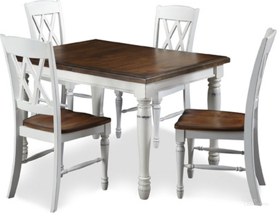The appearance of Monarch Off White 5 Piece Dining Set designed by Homestyles in the traditional interior design. This off white piece of furniture  was selected by 1StopBedrooms from Monarch Collection to add a touch of cosiness and style into your home. Sku: 5020-31;5020-80;5020-80. Material: Wood. Product Type: Dining Room Set. Image1