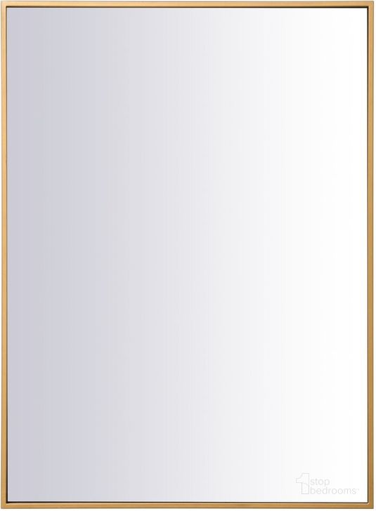 The appearance of Monet Brass Rectangle Mirror MR42736BR designed by Elegant Lighting in the modern / contemporary interior design. This brass piece of furniture  was selected by 1StopBedrooms from Monet Collection to add a touch of cosiness and style into your home. Sku: MR42736BR. Material: Metal. Product Type: Mirror. Image1