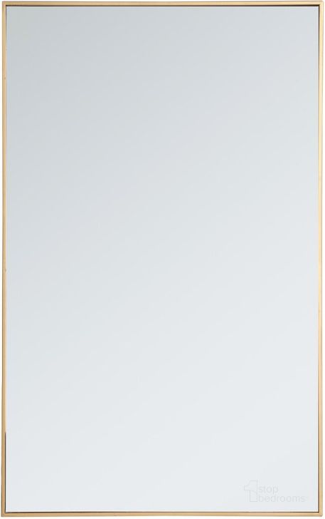 The appearance of Monet Brass Rectangle Mirror MR43048BR designed by Elegant Lighting in the modern / contemporary interior design. This brass piece of furniture  was selected by 1StopBedrooms from Monet Collection to add a touch of cosiness and style into your home. Sku: MR43048BR. Material: Metal. Product Type: Mirror. Image1