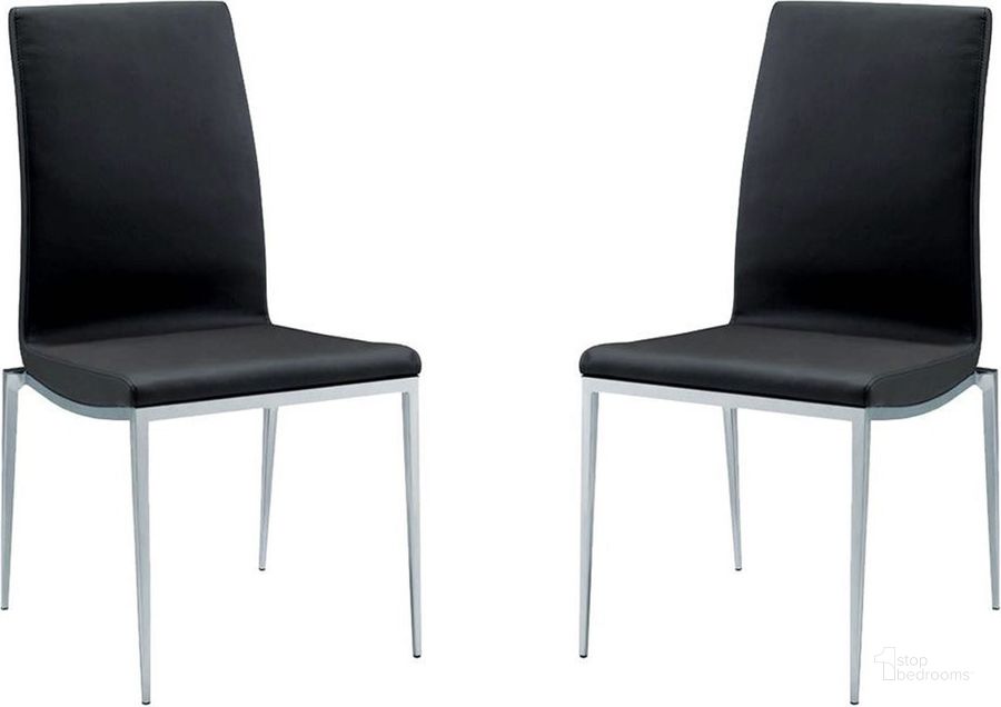 The appearance of Monique Black Stackable Dining Chair Set of 2 designed by Bellini Modern Living in the modern / contemporary interior design. This black piece of furniture  was selected by 1StopBedrooms from Monique Collection to add a touch of cosiness and style into your home. Sku: Monique BLK. Product Type: Dining Chair. Image1