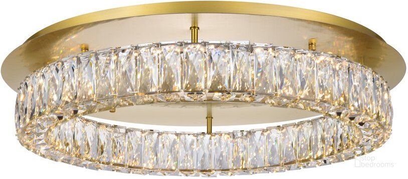 The appearance of Monroe Led Light Gold Flush Mount 3503F26G designed by Elegant Lighting in the modern / contemporary interior design. This gold piece of furniture  was selected by 1StopBedrooms from Monroe Collection to add a touch of cosiness and style into your home. Sku: 3503F26G. Material: Stainless Steel. Product Type: Flush Mount. Image1