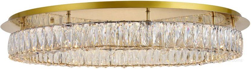 The appearance of Monroe Led Light Gold Flush Mount 3503F33G designed by Elegant Lighting in the modern / contemporary interior design. This gold piece of furniture  was selected by 1StopBedrooms from Monroe Collection to add a touch of cosiness and style into your home. Sku: 3503F33G. Material: Metal. Product Type: Flush Mount. Image1