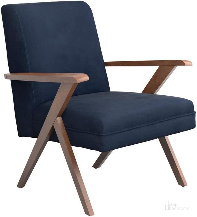 The appearance of Monrovia Accent Chair designed by Coaster in the modern / contemporary interior design. This dark blue piece of furniture  was selected by 1StopBedrooms from Monrovia Collection to add a touch of cosiness and style into your home. Sku: 905415. Product Type: Accent Chair. Material: Rubberwood. Image1