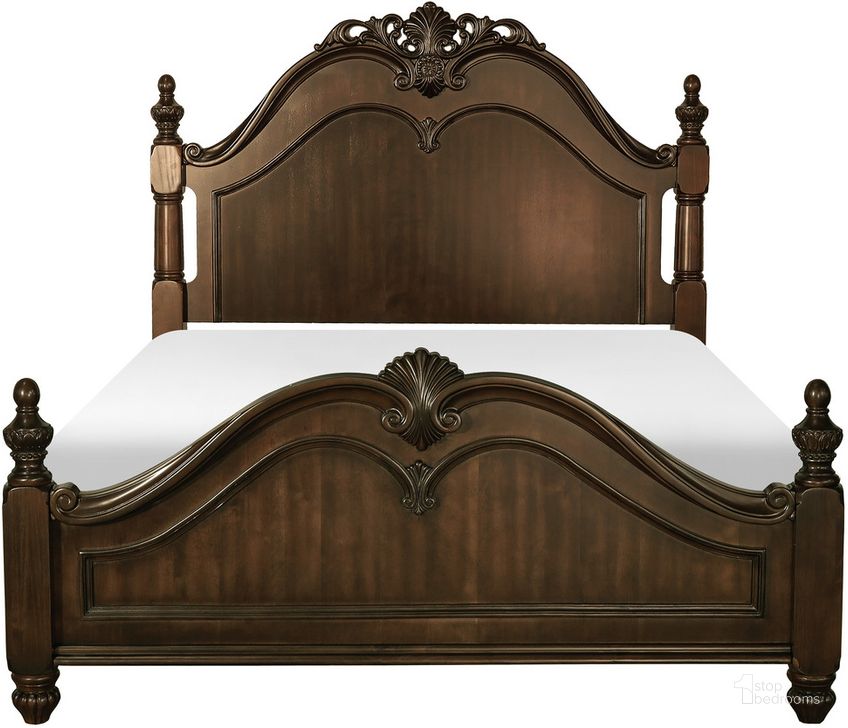 The appearance of Mont Belvieu Cherry Queen Poster Bed designed by Homelegance in the traditional interior design. This brown piece of furniture  was selected by 1StopBedrooms from Mont Belvieu Collection to add a touch of cosiness and style into your home. Sku: 1869-1;1869-2;1869-3. Bed Type: Poster Bed. Material: Wood. Product Type: Poster Bed. Bed Size: Queen. Image1