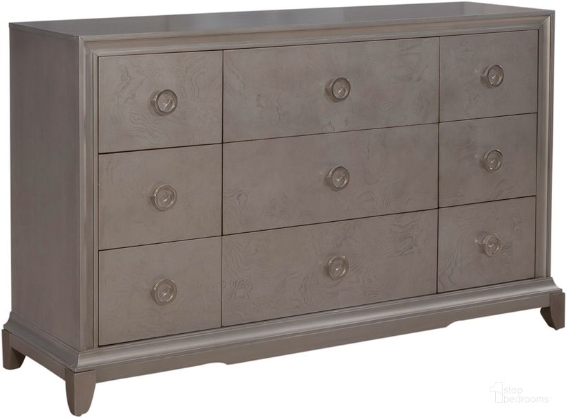 The appearance of Montage 9 Drawer Dresser designed by Liberty in the modern / contemporary interior design. This gray piece of furniture  was selected by 1StopBedrooms from Montage Collection to add a touch of cosiness and style into your home. Sku: 849-BR31. Product Type: Dresser. Material: Wood Veneer. Image1