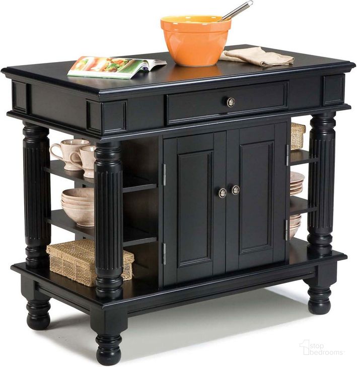 The appearance of Montauk Black Kitchen Island 5092-94 designed by Homestyles in the traditional interior design. This black piece of furniture  was selected by 1StopBedrooms from Montauk Collection to add a touch of cosiness and style into your home. Sku: 5092-941;5092-942. Material: Wood. Product Type: Kitchen Island. Image1
