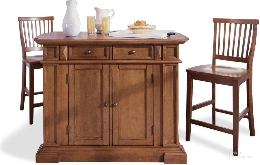 The appearance of Montauk Brown Kitchen Island Set designed by Homestyles in the traditional interior design. This brown piece of furniture  was selected by 1StopBedrooms from Montauk Collection to add a touch of cosiness and style into your home. Sku: 5004-941;5004-943;5004-942;5004-89;5004-89. Material: Wood. Product Type: Kitchen Islands and Serving Cart. Image1