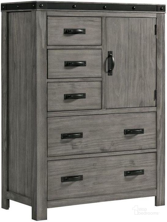 The appearance of Montauk Gray 5 Drawer Gentlemans Chest designed by Picket House in the transitional interior design. This gray piece of furniture  was selected by 1StopBedrooms from Montauk Collection to add a touch of cosiness and style into your home. Sku: WE600DC. Product Type: Chest. Material: Pine. Image1