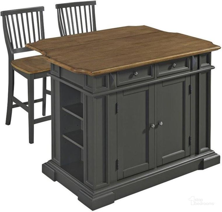 The appearance of Montauk Gray Kitchen Island Set designed by Homestyles in the traditional interior design. This gray piece of furniture  was selected by 1StopBedrooms from Montauk Collection to add a touch of cosiness and style into your home. Sku: 5013-941;5013-943;5013-942;5013-89;5013-89. Material: Wood. Product Type: Kitchen Islands and Serving Cart. Image1