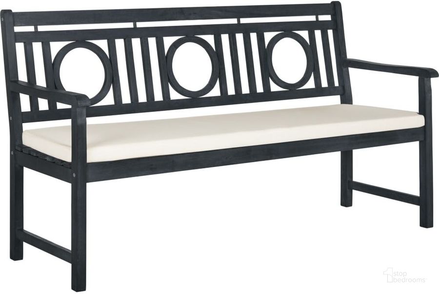 The appearance of Montclair Dark Slate Grey and Beige 3-Seat Bench designed by Safavieh in the modern / contemporary interior design. This dark grey piece of furniture  was selected by 1StopBedrooms from Montclair Collection to add a touch of cosiness and style into your home. Sku: PAT6736K. Material: Steel. Product Type: Bench. Image1