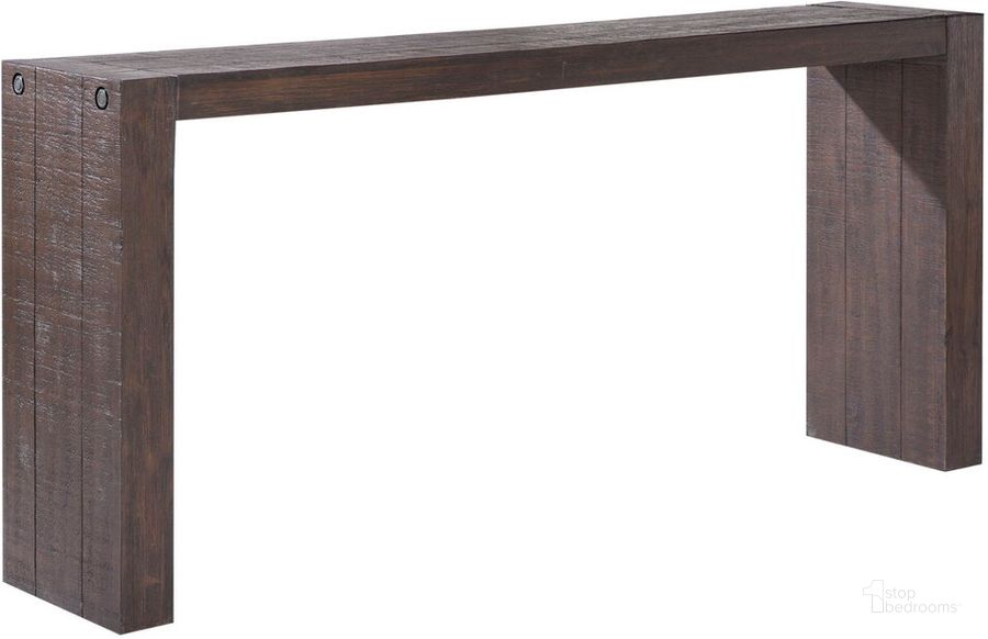 The appearance of Monterey Console Table In Brown designed by Olliix in the coastal interior design. This brown piece of furniture  was selected by 1StopBedrooms from Monterey Collection to add a touch of cosiness and style into your home. Sku: FPF20-0322. Material: Wood. Product Type: Console Table. Image1