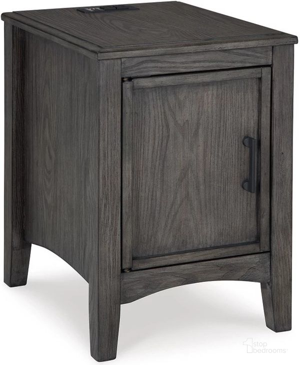 The appearance of Montillan Grayish Brown Chairside End Table designed by Signature Design by Ashley in the transitional interior design. This grayish brown piece of furniture  was selected by 1StopBedrooms from Montillan Collection to add a touch of cosiness and style into your home. Sku: T651-7. Material: Wood. Product Type: End Table. Image1