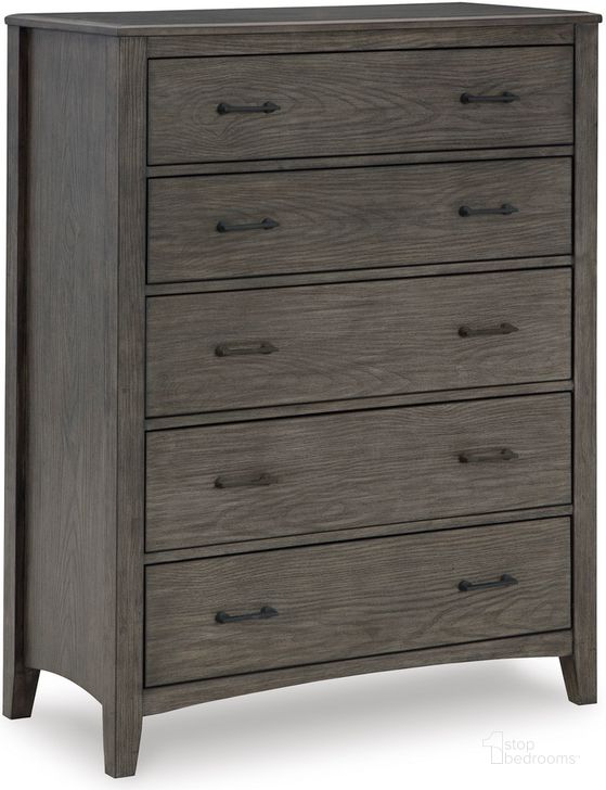 The appearance of Montillan Grayish Brown Chest Of Drawers designed by Signature Design by Ashley in the transitional interior design. This grayish brown piece of furniture  was selected by 1StopBedrooms from Montillan Collection to add a touch of cosiness and style into your home. Sku: B651-46. Material: Wood. Product Type: Chest. Image1