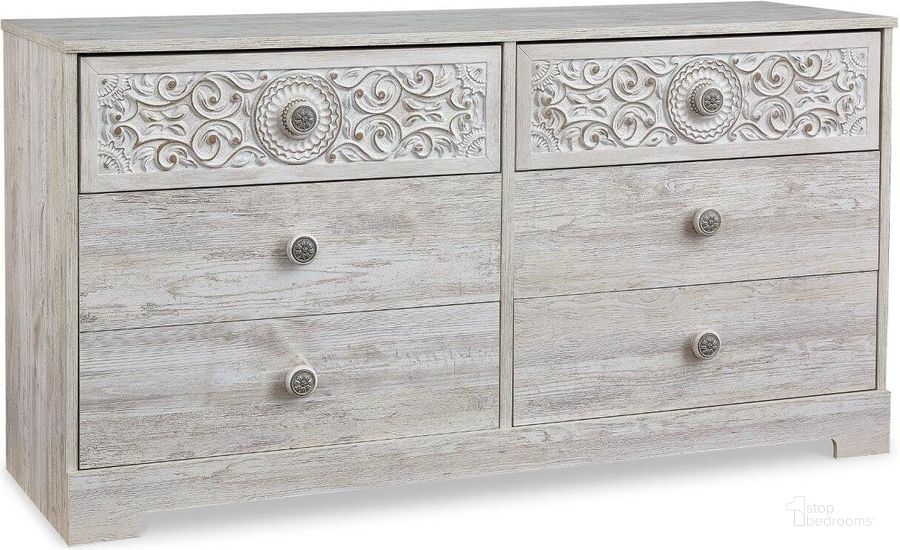 The appearance of Montsby White Wash Dresser 0qd24488765 designed by Isaac Tahari in the transitional interior design. This white wash piece of furniture  was selected by 1StopBedrooms from Montsby Collection to add a touch of cosiness and style into your home. Sku: EB1811-231. Material: Wood. Product Type: Dresser. Image1