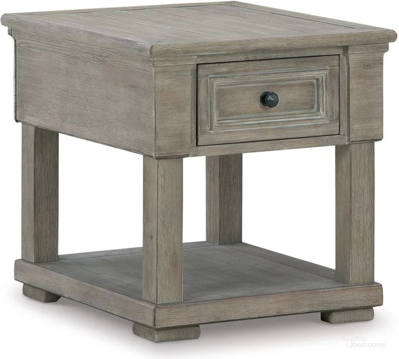 The appearance of Moreshire Bisque End Table designed by Signature Design by Ashley in the transitional interior design. This bisque piece of furniture  was selected by 1StopBedrooms from Moreshire Collection to add a touch of cosiness and style into your home. Sku: T659-3. Product Type: End Table. Image1