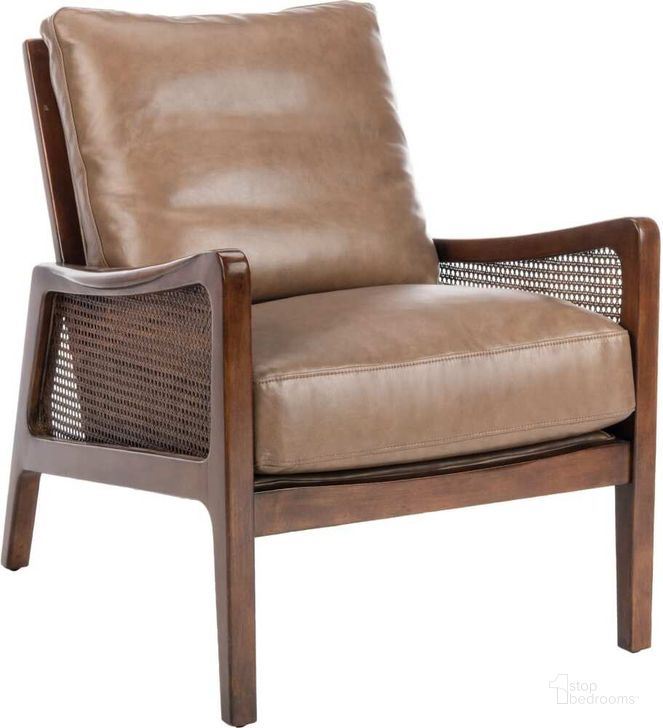 The appearance of Moretti Wood Frame Accent Chair In Dark Brown designed by Safavieh Couture in the modern / contemporary interior design. This dark brown piece of furniture  was selected by 1StopBedrooms from Moretti Collection to add a touch of cosiness and style into your home. Sku: KNT4100A. Material: Wood. Product Type: Accent Chair. Image1