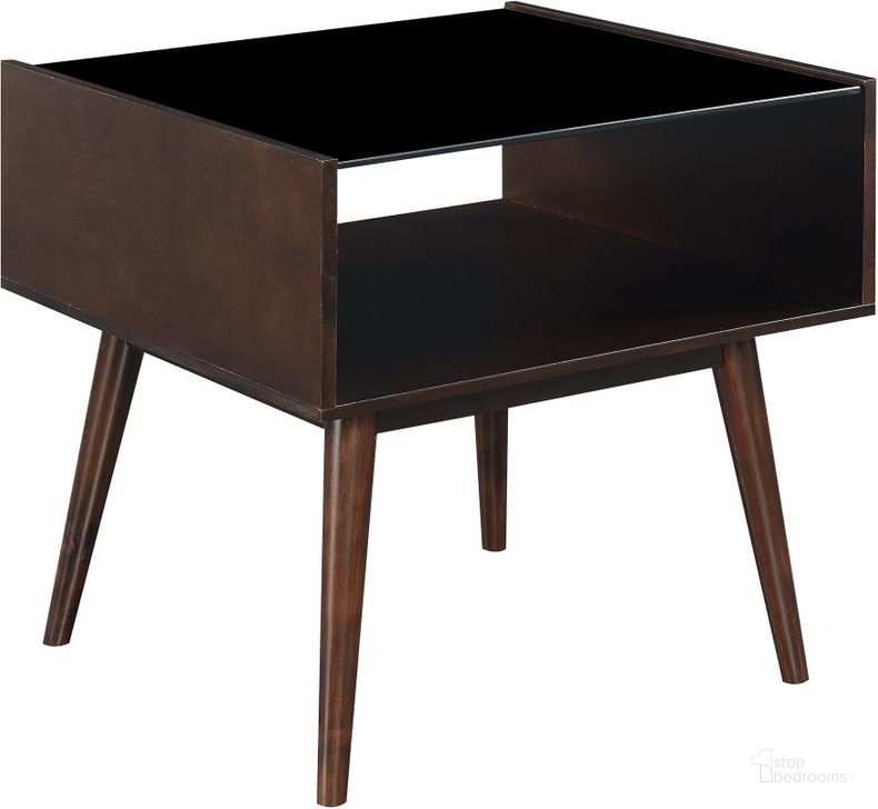 The appearance of Morgan Espresso Mid Century End Table designed by Picket House in the modern / contemporary interior design. This brown piece of furniture  was selected by 1StopBedrooms from Morgan Collection to add a touch of cosiness and style into your home. Sku: CJTN400ETE. Product Type: End Table. Material: MDF. Image1