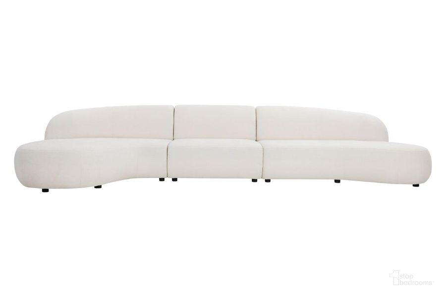 The appearance of Moritz Alabaster Fabric Lsf Chaise 3S Sectional designed by Mobital in the modern / contemporary interior design. This alabaster piece of furniture  was selected by 1StopBedrooms from Moritz Collection to add a touch of cosiness and style into your home. Sku: SEL-MORI-ALAB-3PCS. Product Type: Sectional. Material: Solid Pine. Layout: Curved. Image1