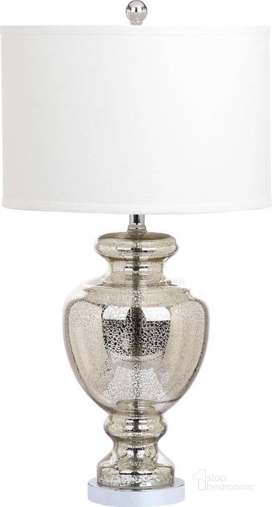 The appearance of Morocco Mercury 28 Inch Glass Table Lamp designed by Safavieh in the country / farmhouse interior design. This ivory and silver piece of furniture  was selected by 1StopBedrooms from Morocco Collection to add a touch of cosiness and style into your home. Sku: LITS4052E. Material: Chrome. Product Type: Table Lamp. Image1