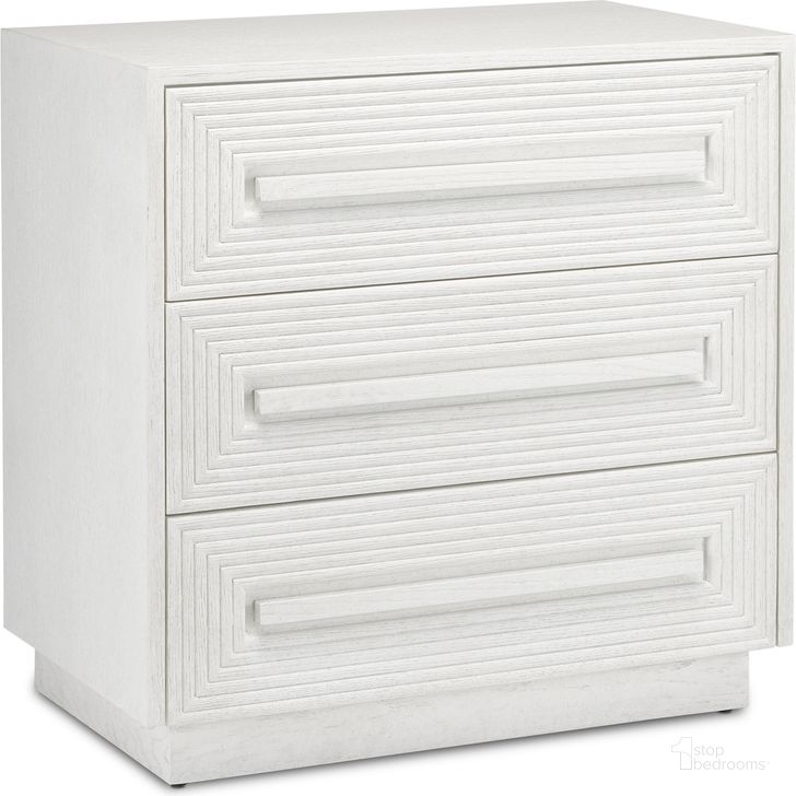 The appearance of Morombe White Chest designed by Currey & Company in the modern / contemporary interior design. This white piece of furniture  was selected by 1StopBedrooms from Morombe Collection to add a touch of cosiness and style into your home. Sku: 3000-0150. Product Type: Chest. Material: Wood Veneer. Image1