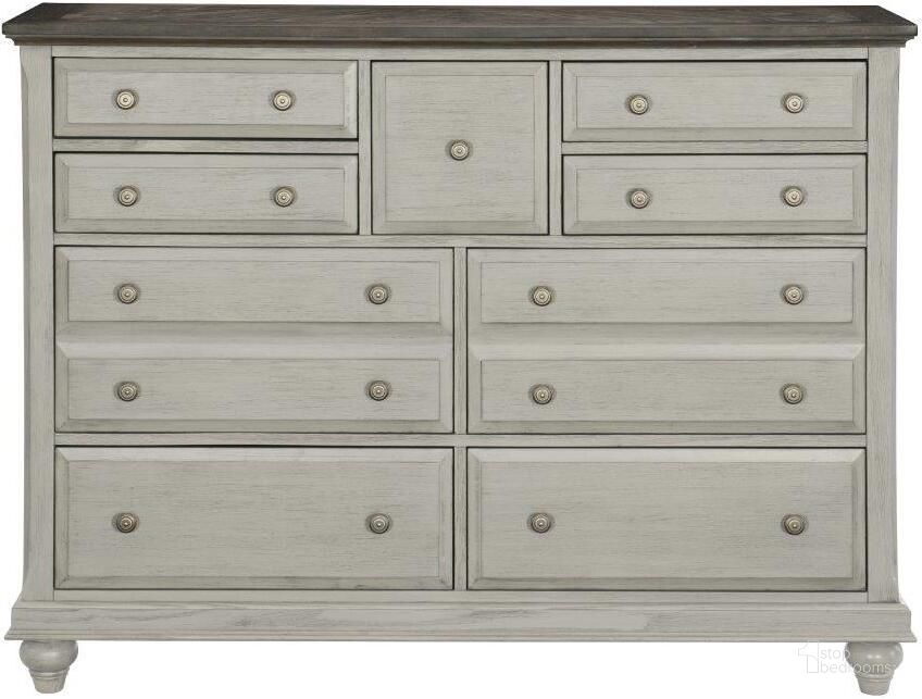 The appearance of Mossbrook Light Gray Dresser designed by Homelegance in the transitional interior design. This gray piece of furniture  was selected by 1StopBedrooms from Mossbrook Collection to add a touch of cosiness and style into your home. Sku: 1568-5. Material: Wood. Product Type: Dresser. Image1