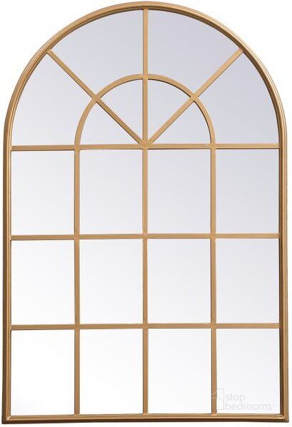 The appearance of Motif Brass Decorative Mirror MR612842BR designed by Elegant Lighting in the transitional interior design. This brass piece of furniture  was selected by 1StopBedrooms from Motif Collection to add a touch of cosiness and style into your home. Sku: MR612842BR. Material: Metal. Product Type: Mirror. Image1