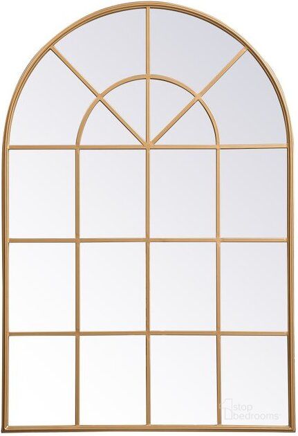 The appearance of Motif Brass Decorative Mirror MR613653BR designed by Elegant Lighting in the transitional interior design. This brass piece of furniture  was selected by 1StopBedrooms from Motif Collection to add a touch of cosiness and style into your home. Sku: MR613653BR. Material: Metal. Product Type: Mirror. Image1