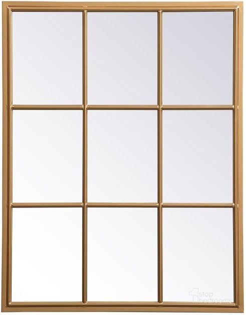 The appearance of Motif Brass Decorative Mirror MR622836BR designed by Elegant Lighting in the transitional interior design. This brass piece of furniture  was selected by 1StopBedrooms from Motif Collection to add a touch of cosiness and style into your home. Sku: MR622836BR. Material: Metal. Product Type: Mirror. Image1