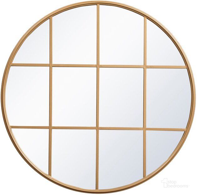 The appearance of Motif Brass Decorative Mirror MR633636BR designed by Elegant Lighting in the transitional interior design. This brass piece of furniture  was selected by 1StopBedrooms from Motif Collection to add a touch of cosiness and style into your home. Sku: MR633636BR. Material: Metal. Product Type: Mirror. Image1