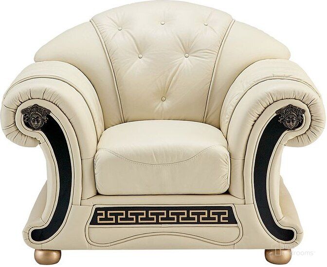 The appearance of Mountway Ivory Chair designed by Versailles Home in the traditional interior design. This ivory piece of furniture  was selected by 1StopBedrooms from Mountway Collection to add a touch of cosiness and style into your home. Sku: APOLO1IVORY. Material: Leather. Product Type: Living Room Chair. Image1