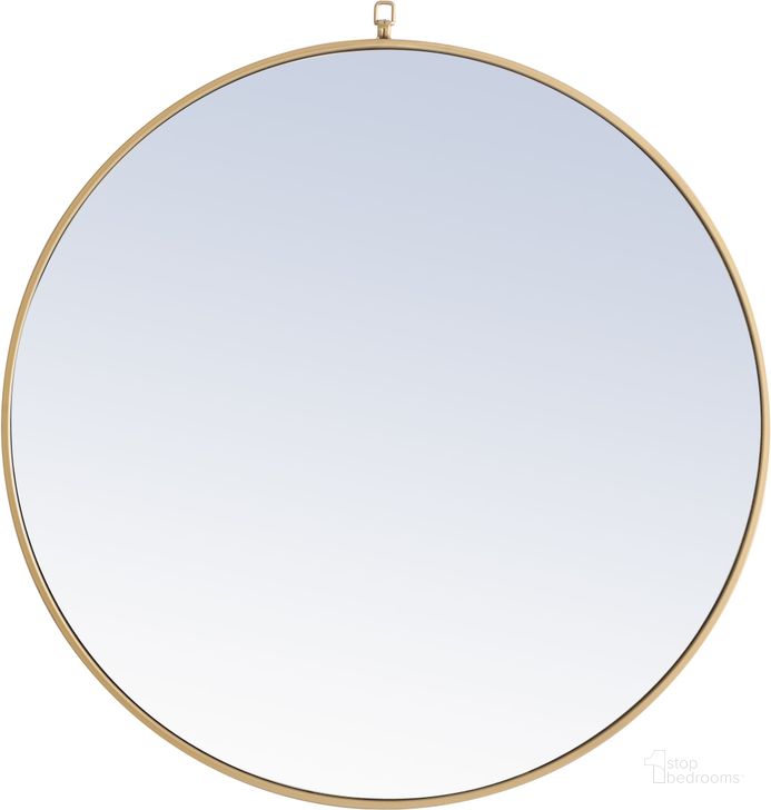 The appearance of Mr4062br Eternity 36" Round Brass Mirror designed by Elegant Lighting in the modern / contemporary interior design. This brown piece of furniture  was selected by 1StopBedrooms from Eternity Collection to add a touch of cosiness and style into your home. Sku: MR4062BR. Material: Metal. Product Type: Accent Mirror. Image1