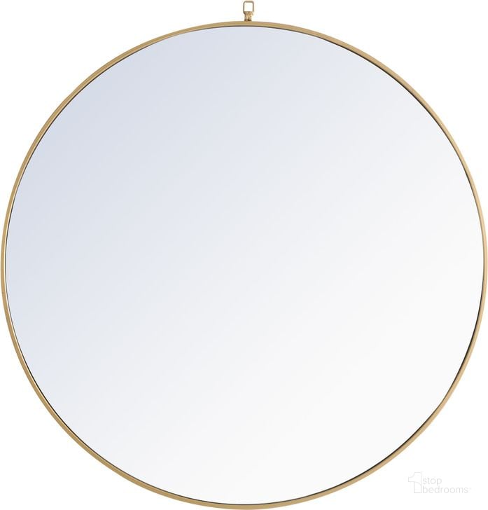 The appearance of Mr4068br Eternity 48" Round Brass Mirror designed by Elegant Lighting in the modern / contemporary interior design. This brown piece of furniture  was selected by 1StopBedrooms from Eternity Collection to add a touch of cosiness and style into your home. Sku: MR4068BR. Material: Metal. Product Type: Accent Mirror. Image1