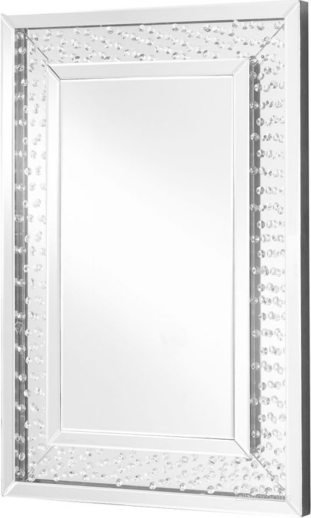 The appearance of Mr9101 Sparkle 24 Inch Rectangle Mirror in Clear designed by Elegant Lighting in the glam interior design. This transparent piece of furniture  was selected by 1StopBedrooms from Sparkle Collection to add a touch of cosiness and style into your home. Sku: MR9101. Material: MDF. Product Type: Accent Mirror. Image1