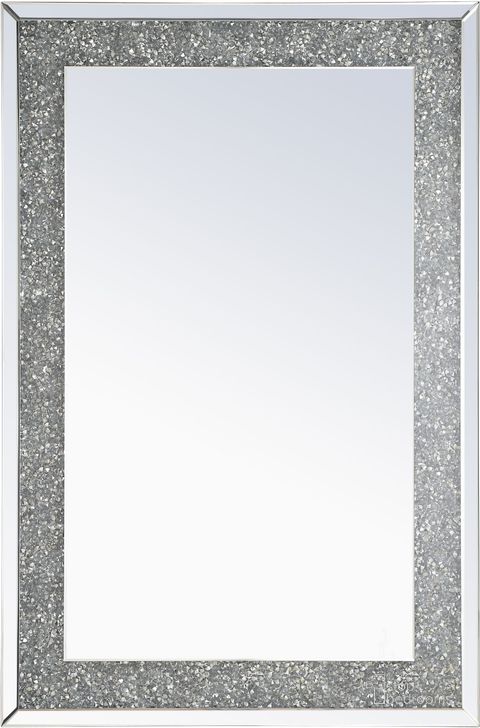 The appearance of Modern 32" Rectangular Clear Mirror Crystal Mirror designed by Elegant Lighting in the modern / contemporary interior design. This gray piece of furniture  was selected by 1StopBedrooms from Modern Collection to add a touch of cosiness and style into your home. Sku: MR9173. Product Type: Accent Mirror. Image1