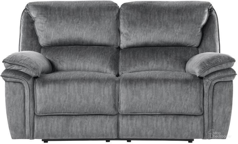 The appearance of Muirfield Gray Double Reclining Console Loveseat designed by Homelegance in the modern / contemporary interior design. This gray piece of furniture  was selected by 1StopBedrooms from Muirfield Collection to add a touch of cosiness and style into your home. Sku: 9913-2WC. Material: Microfiber. Product Type: Reclining Loveseat. Image1