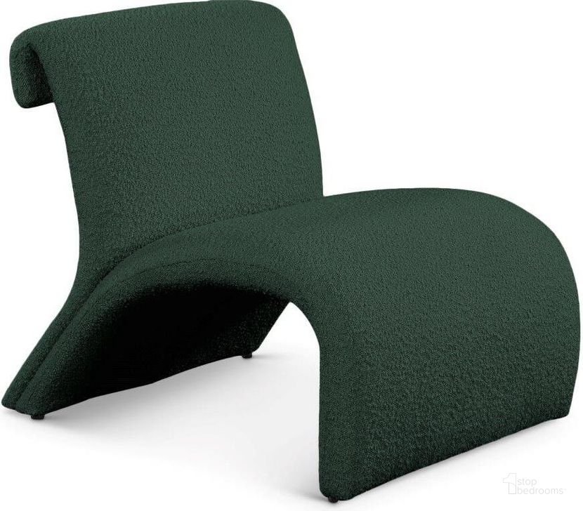 The appearance of Mulberry Green Boucle Fabric Accent Chair designed by Meridian in the modern / contemporary interior design. This green piece of furniture  was selected by 1StopBedrooms from Mulberry Collection to add a touch of cosiness and style into your home. Sku: 483Green. Product Type: Accent Chair. Material: Iron. Image1