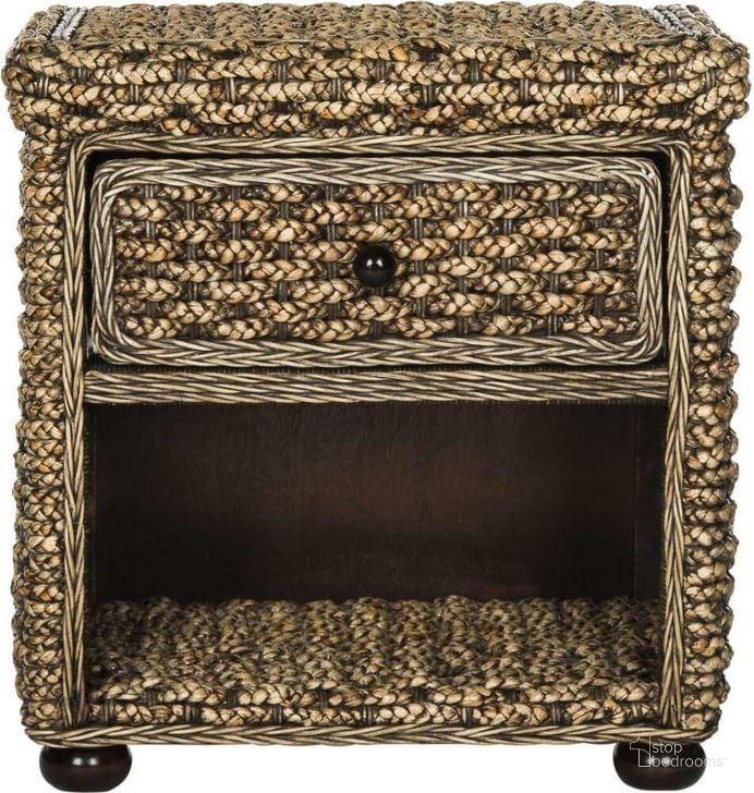 The appearance of Musa Brown Wash Braided Wicker Nightstand with Drawer and 8 Inch Storage designed by Safavieh in the modern / contemporary interior design. This light brown piece of furniture  was selected by 1StopBedrooms from Safavieh SEA Collection to add a touch of cosiness and style into your home. Sku: SEA8003A. Product Type: Nightstand. Material: Rattan. Image1
