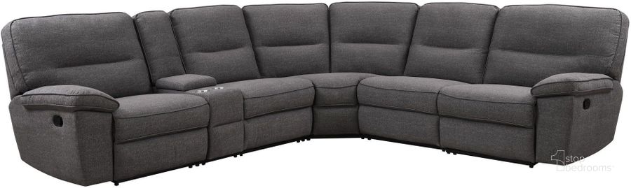 The appearance of Albe Platinum 6 Piece Reclining Sectional designed by Emerald Home Furnishings in the transitional interior design. This gray piece of furniture  was selected by 1StopBedrooms from Albe Collection to add a touch of cosiness and style into your home. Sku: U8040-11-05;U8040-12-05;U8040-13-05;U8040-15-05;U8040-17-05;U8040-25-05. Material: Wood. Product Type: Sectional. Layout: L-Shape.