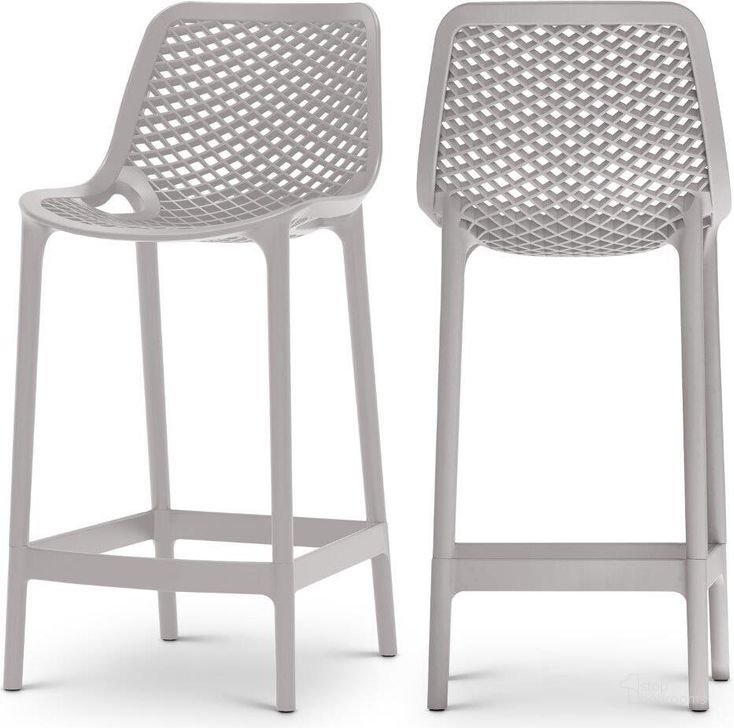 The appearance of Mykonos Grey Outdoor Patio Stool Set of 4 designed by Meridian in the modern / contemporary interior design. This grey piece of furniture  was selected by 1StopBedrooms from Mykonos Collection to add a touch of cosiness and style into your home. Sku: 330Grey. Material: Polypropylene. Product Type: Outdoor Chair. Image1