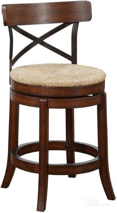 The appearance of Myrtle 24 Inch Swivel Counter Stool In Mahogany designed by Boraam Industries in the rustic / southwestern interior design. This mahogany piece of furniture  was selected by 1StopBedrooms from Myrtle Collection to add a touch of cosiness and style into your home. Sku: 76824. Product Type: Barstool. Material: Rubberwood. Image1
