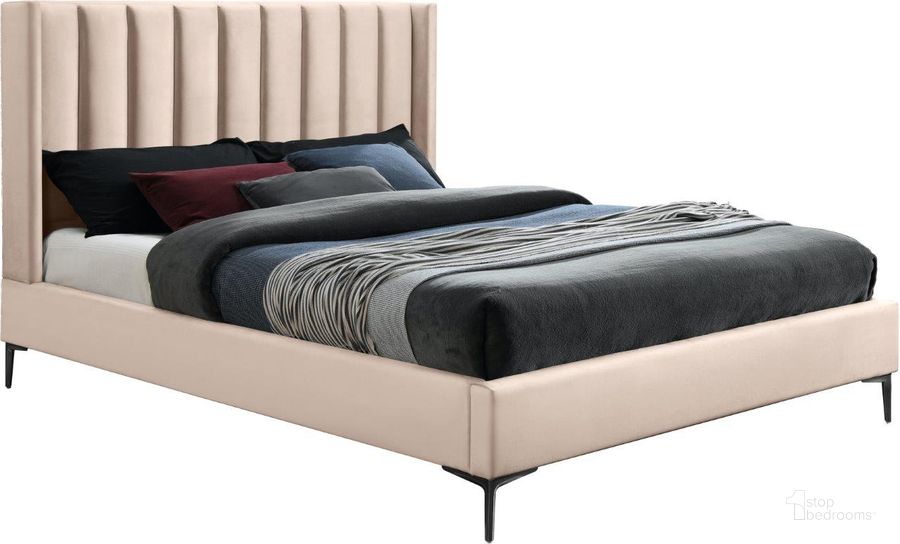 The appearance of Nadia Pink King Bed designed by Meridian in the modern / contemporary interior design. This pink velvet piece of furniture  was selected by 1StopBedrooms from Nadia Collection to add a touch of cosiness and style into your home. Sku: NadiaPink-K-1;NadiaPink-K-2. Bed Type: Platform Bed. Material: Wood. Product Type: Platform Bed. Bed Size: King. Image1
