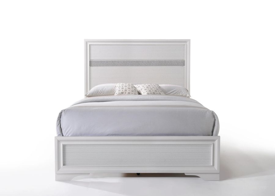 The appearance of Naima White Full Platform Storage Bed designed by ACME in the modern / contemporary interior design. This white piece of furniture  was selected by 1StopBedrooms from Naima Collection to add a touch of cosiness and style into your home. Sku: 25765F-HF;25766F-R. Bed Type: Platform Bed. Material: Wood. Product Type: Platform Bed. Bed Size: Full. Image1