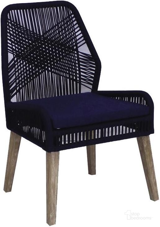 The appearance of Nakia Woven Rope Dining Chairs Set of 2 In Dark Navy designed by Coaster in the coastal interior design. This dark navy piece of furniture  was selected by 1StopBedrooms from Nakia Collection to add a touch of cosiness and style into your home. Sku: 110034. Material: Wood. Product Type: Dining Chair. Image1