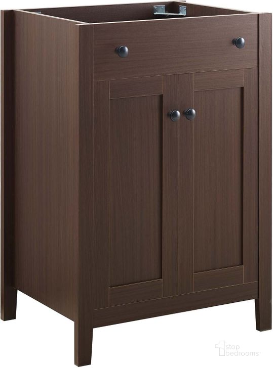 The appearance of Nantucket 24 Inch Bathroom Vanity Cabinet EEI-3876-WAL designed by Modway in the modern / contemporary interior design. This walnut piece of furniture  was selected by 1StopBedrooms from Nantucket Collection to add a touch of cosiness and style into your home. Sku: EEI-3876-WAL. Material: Wood. Product Type: Bathroom Vanity. Image1