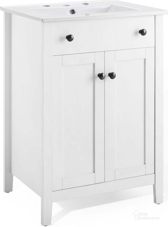 The appearance of Nantucket 24 Inch Bathroom Vanity EEI-4250-WHI-WHI designed by Modway in the modern / contemporary interior design. This off white piece of furniture  was selected by 1StopBedrooms from Nantucket Collection to add a touch of cosiness and style into your home. Sku: EEI-4250-WHI-WHI. Material: Wood. Product Type: Bathroom Vanity. Image1