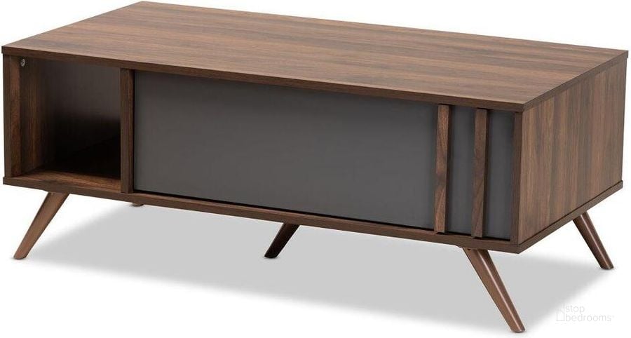 The appearance of Naoki Modern and Contemporary Two-Tone Grey and Walnut Finished Wood 1-Drawer Coffee Table designed by Baxton Studio in the modern / contemporary interior design. This grey piece of furniture  was selected by 1StopBedrooms from Naoki Collection to add a touch of cosiness and style into your home. Sku: LV15CFT15140-Columbia/Dark Grey-CT. Material: Wood. Product Type: Coffee Table. Image1