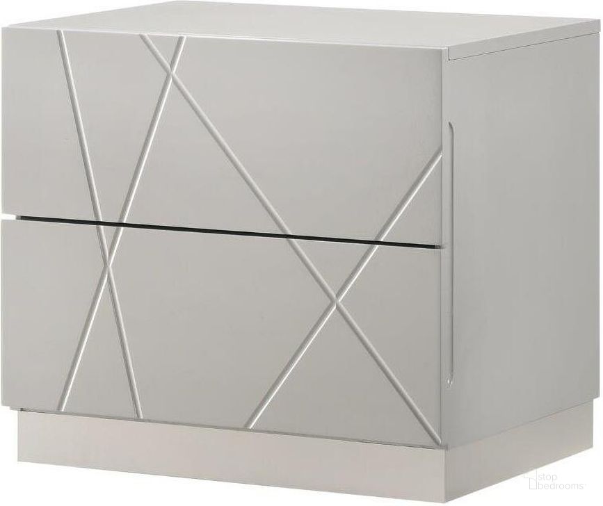 The appearance of Naples Grey Nightstand designed by J&M in the modern / contemporary interior design. This grey piece of furniture  was selected by 1StopBedrooms from Naples Collection to add a touch of cosiness and style into your home. Sku: 17122-NS. Product Type: Nightstand. Image1