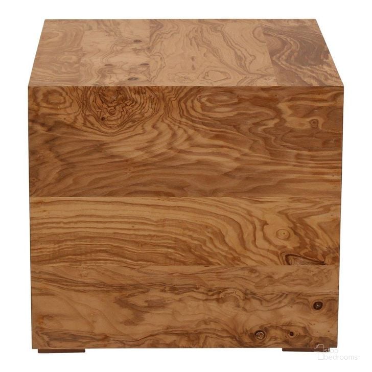 The appearance of Nash Side Table In Honey Brown Burl designed by Moes Home in the modern / contemporary interior design. This brown piece of furniture  was selected by 1StopBedrooms from Nash Collection to add a touch of cosiness and style into your home. Sku: GZ-1157-03. Product Type: Side Table. Material: Wood Veneer. Image1