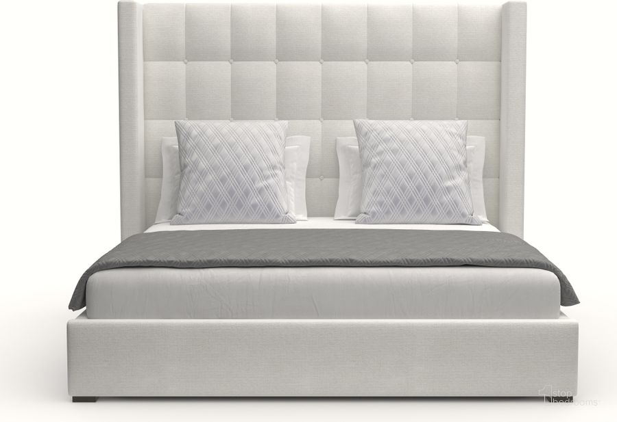 The appearance of Nativa Interiors Aylet Box Tufted Upholstered Medium 67 Inch California King Off White Bed designed by Nativa Interiors in the modern / contemporary interior design. This off white piece of furniture  was selected by 1StopBedrooms from Aylet Collection to add a touch of cosiness and style into your home. Sku: BED-AYLET-BOX-MID-CA-PF-WHITE. Bed Type: Panel Bed. Product Type: Panel Bed. Bed Size: California King. Material: Plywood. Image1