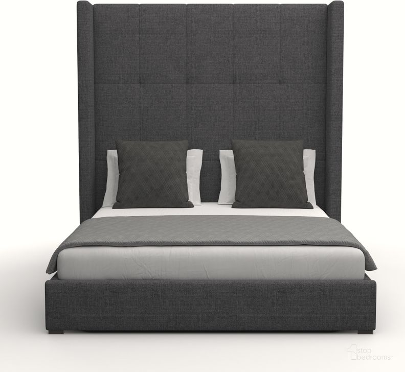 The appearance of Nativa Interiors Aylet Button Tufted Upholstered High 87 Inch California King Charcoal Bed designed by Nativa Interiors in the modern / contemporary interior design. This charcoal piece of furniture  was selected by 1StopBedrooms from Aylet Collection to add a touch of cosiness and style into your home. Sku: BED-AYLET-BTN-HI-CA-PF-CHARCOAL. Bed Type: Panel Bed. Product Type: Panel Bed. Bed Size: California King. Material: Plywood. Image1